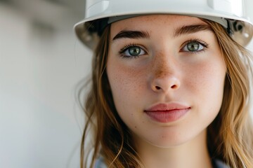 Poster - Portrait of young, attractive female, happy in nature. Pretty woman, smiling, enjoying summer park. Healthy lifestyle, relaxation outdoors. Close up of face, fresh, casual style..