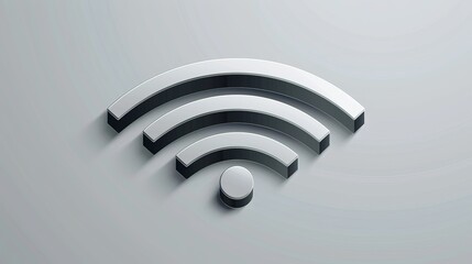 Wall Mural - Illustration of a grey Wifi icon in vector format.