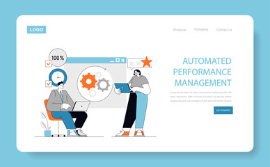 Poster - automated performance management concept vector illustration