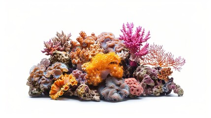 Wall Mural - Isolated coral reef illustration against a white background.