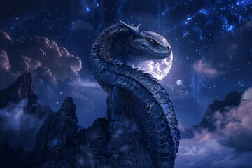 Wall Mural - The image has a mystical and otherworldly feel to it, with the dragon