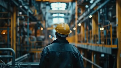 Canvas Print - Man wearing yellow helmet