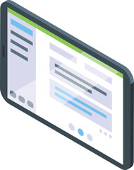Poster - Vector illustration of a modern smartphone featuring a detailed user interface in isometric perspective