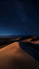 Wall Mural - Desert landscape with starry sky in background