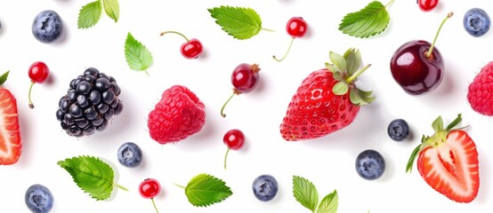 Wall Mural - berries isolated on white background