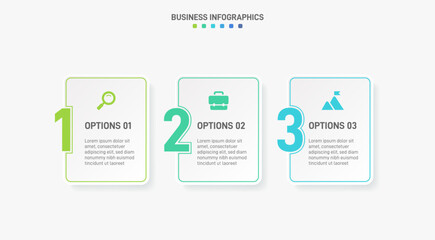 Horizontal progress bar featuring 3 arrow-shaped elements, symbolizing three six stages of business strategy and progression. Clean timeline infographic design template. Vector for presentation