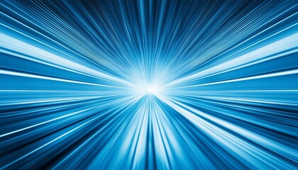 Wall Mural - light speed hyperspace space warp background in blue