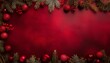 © Kendrick - dark red christmas background with texture border grunge distressed light red center with dark red border old vintage grunge pattern red website banner or header