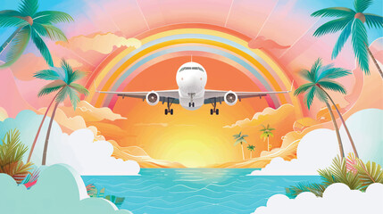 Registration for a travel agency, voucher, Plane ticket, travel, abstraction plane, Vector illustration	
