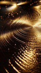 Wall Mural - Brushed gold metal circle texture, abstract background