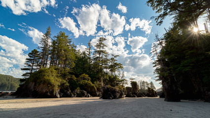 Rock structures on west coast beach