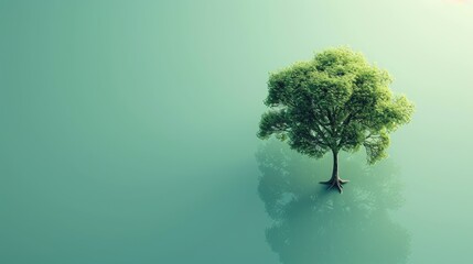 Wall Mural - An isolated tree set against a background serves as a captivating graphic element perfect for embellishing and designing in celebration of World Environment Day