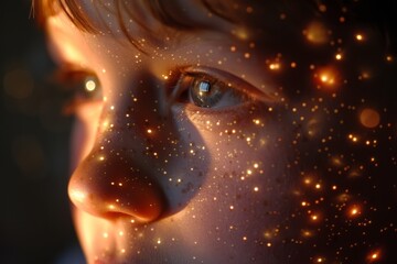 Poster - A brown background enhanced with sparkling bokeh effect creating a festive atmosphere