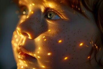 Fototapete - A warm brown blank background subtly illuminated on one side