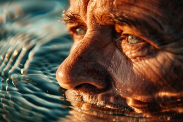 Aufkleber - Detailed view of water ripples with a blurred effect creating an abstract liquid texture