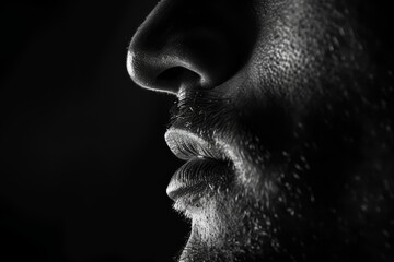 Fototapete - This image is primarily black with some very faint textures visible within it