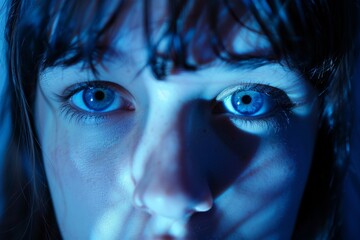Leinwandbilder - An image with a smooth gradient of blue with added light effects for background or design use