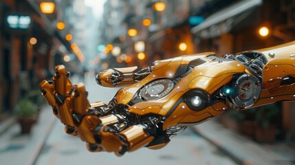 Poster - Digital interface and AI provide access to data growth of business in online network, Robot application and global connection, AI, Artificial intelligence.