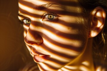Poster - Abstract composition with golden yellow bokeh lights over a warm brown background