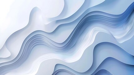 Blue and white abstract waves background.