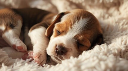 Sticker - A newborn beagle puppy embarks on its very first day in the world