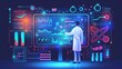 © sablengjago - Medical technology, innovation health and medical research, healthcare and medicine concept. Doctor or technician working with AI data analysis, lab experiment, data science