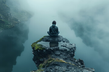 Aufkleber - The fear of failure that gnaws at the back of your mind, making it difficult to take risks or pursue your goals. Concept of self-doubt. Generative Ai.
