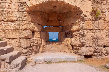 Wall Mural - Ancient Stone Arch in Rhodes, Greece