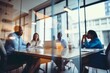 © melhak - Blurred view of a business meeting in a glass conference room - teamwork - corporate environment - business collaboration