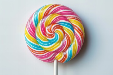 Wall Mural - Colorful lollipop on stick on white background