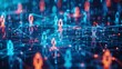 © alphaspirit - Abstract image depicting hr teamwork through interconnected glowing silhouettes on a network