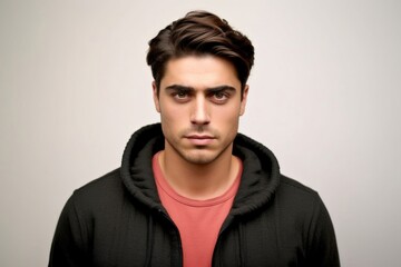 portrait of handsome young man on white background