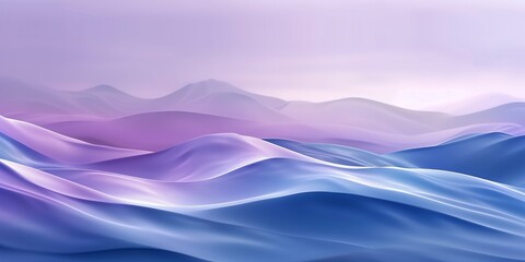 Wall Mural - 3D render blue and purple gradient background, abstract, digital art, smooth waves.