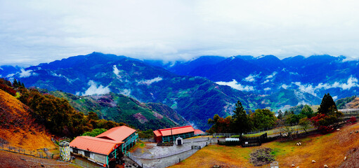 ali shan mountain and qingjing farm landscape in Taiwan