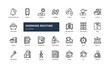 © andinur - morning routine activity daily schedule everyday detailed line icon set