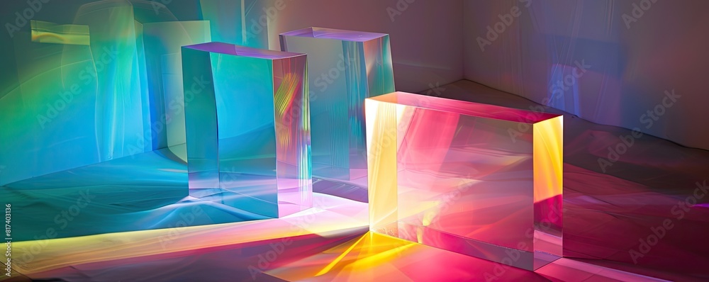 Colorful gel lighting creating unique shadow and light patterns ...