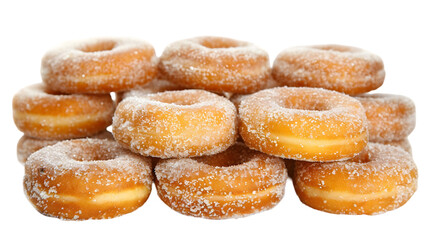 Wall Mural -  Sugar-coated cronuts in a pyramid stack on a, transparent background