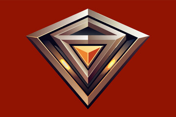 Poster - diamond logo on gold and black background, elegant and luxurious design.