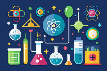 Poster - Students conducting experiments in a science lab, surrounded by technology and equipment.