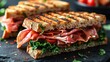 © Vasiliy - Homemade Italian Sub Sandwich with prosciutto or jamon, Tomato, and Lettuce
