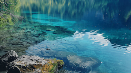 Wall Mural - blue water lake