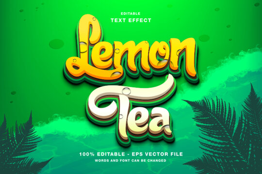 Lemon Tea 3d text style effect template editable
