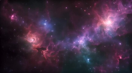 Wall Mural - Captivating Deep Purple and Copper Abstract Fractal Universe Space Looping Background