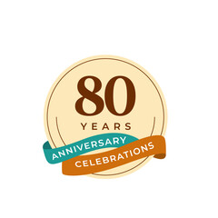 Wall Mural - 80 Years Anniversary Celebration Vector Template Design Illustration