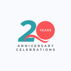 Wall Mural - 20 Years Anniversary Celebration Vector Template Design Illustration