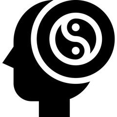 Sticker - human mind with balance icon