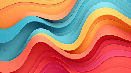 wavy background with paper cut style