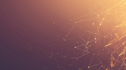 Poster - Golden Sparkling Connections on Dark Background for Elegant Events with Copy Space Text