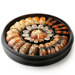 Sushi set isolated on white background.