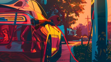 Wall Mural - EV car concept